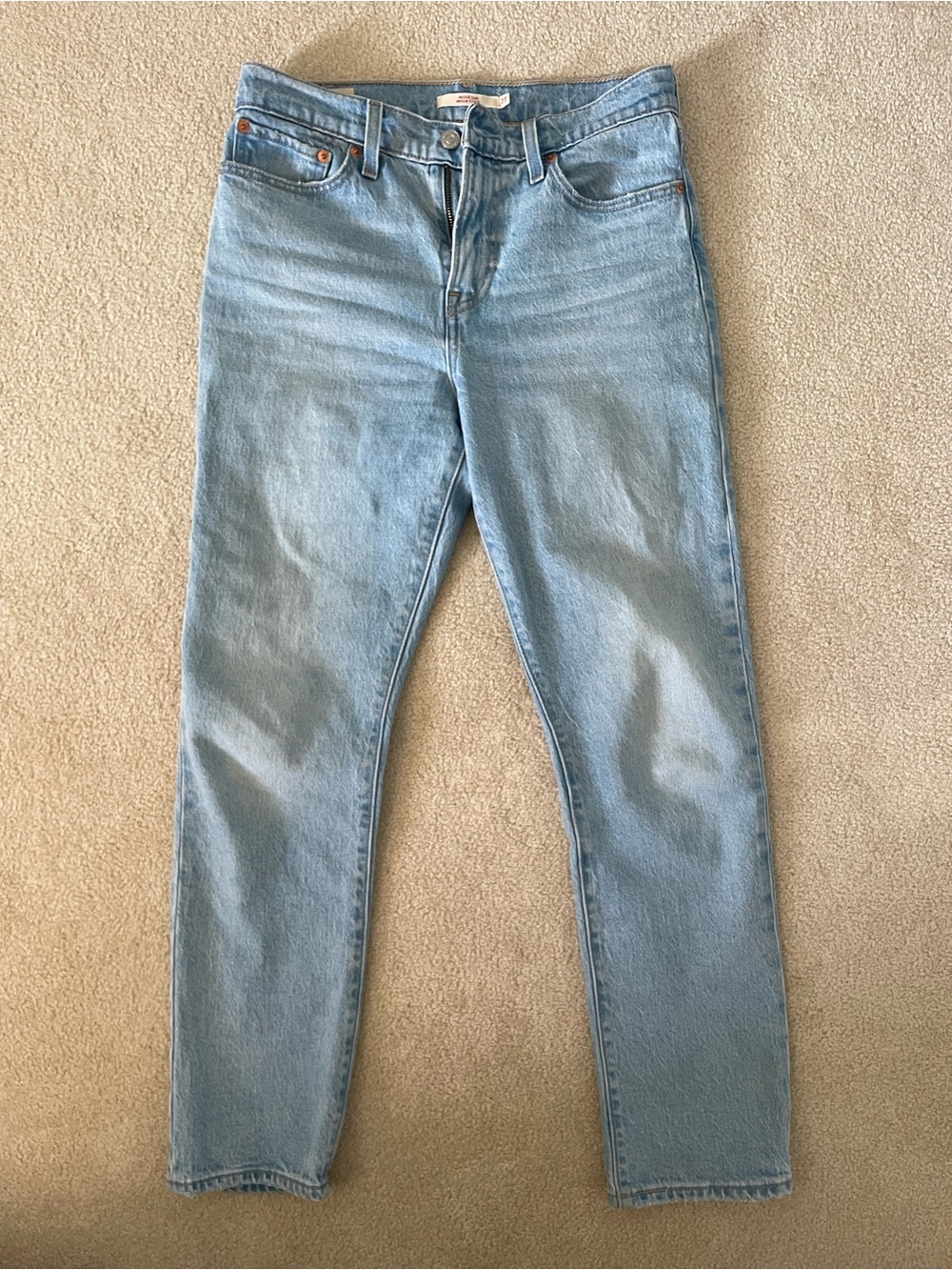 Levi's Light Blue High-Rise Straight-Leg Jeans